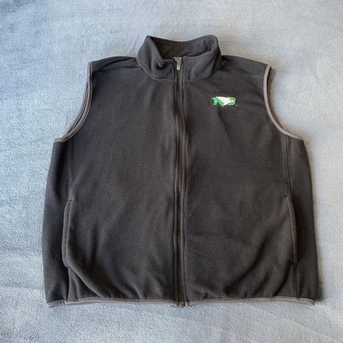 University of North Dakota Full Zip Black Fleece Logo Vest XL