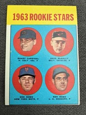 Click to enlarge 1963 Rookie Stars (Randy Cardinal / Dave McNally / Don Rowe / Ken Rowe)