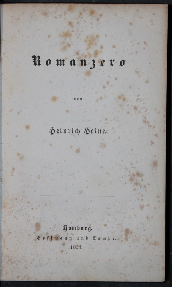PRACHTBAND,HEINRICH HEINE, ROMANZERO,ERSTAUSGABE,HAMBURG,HOFFMANN & CAMPE,1851 - Bild 3 von 4