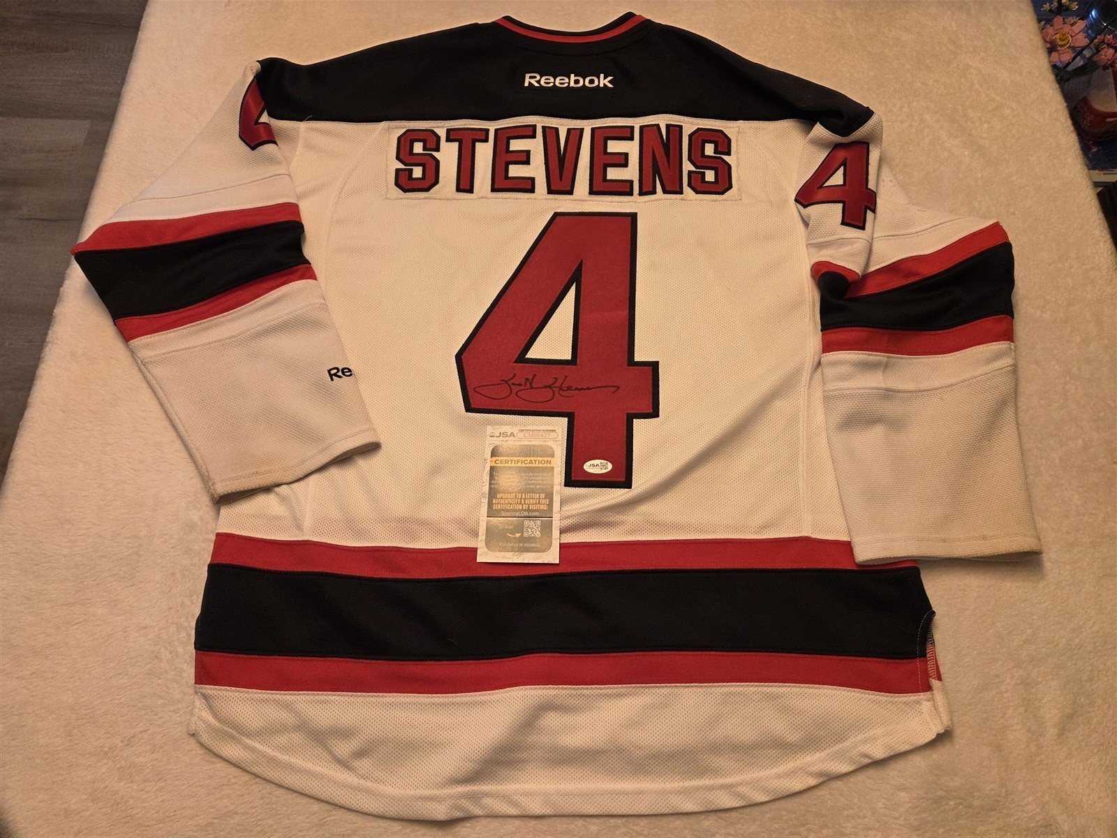 SCOTT STEVENS signed licensed DEVILS jersey JSA COA SIZE MEDIUM
