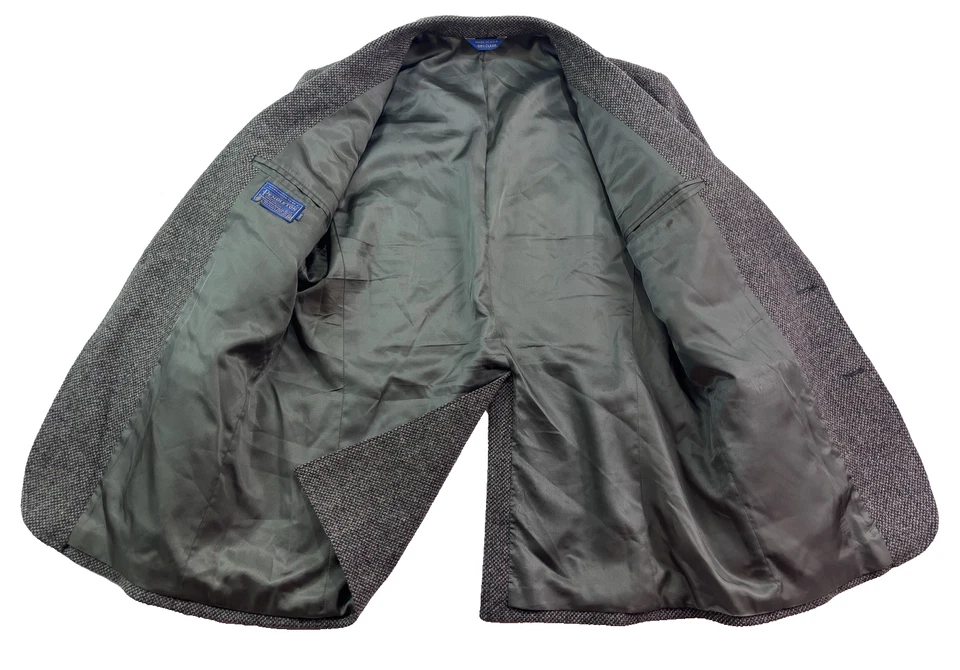 vtg Pendleton 46L action back belted tweed blazer jacket sport suit coat usa - Image 4 of 4