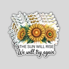 4pcs Sunflower Inspirational Stickers: Waterproof Vinyl Decals