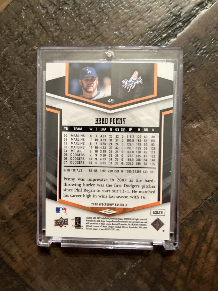 Brad Penny 2007 Upper Deck Spectrum Lot (2) Dodgers #255/399 & #324/399 - Image 3 of 4