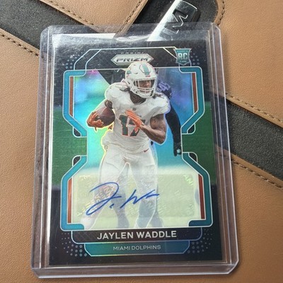 2021 Chronicles Prizm Jaylen Waddle Black green Rookie RC Auto /49  Color Match