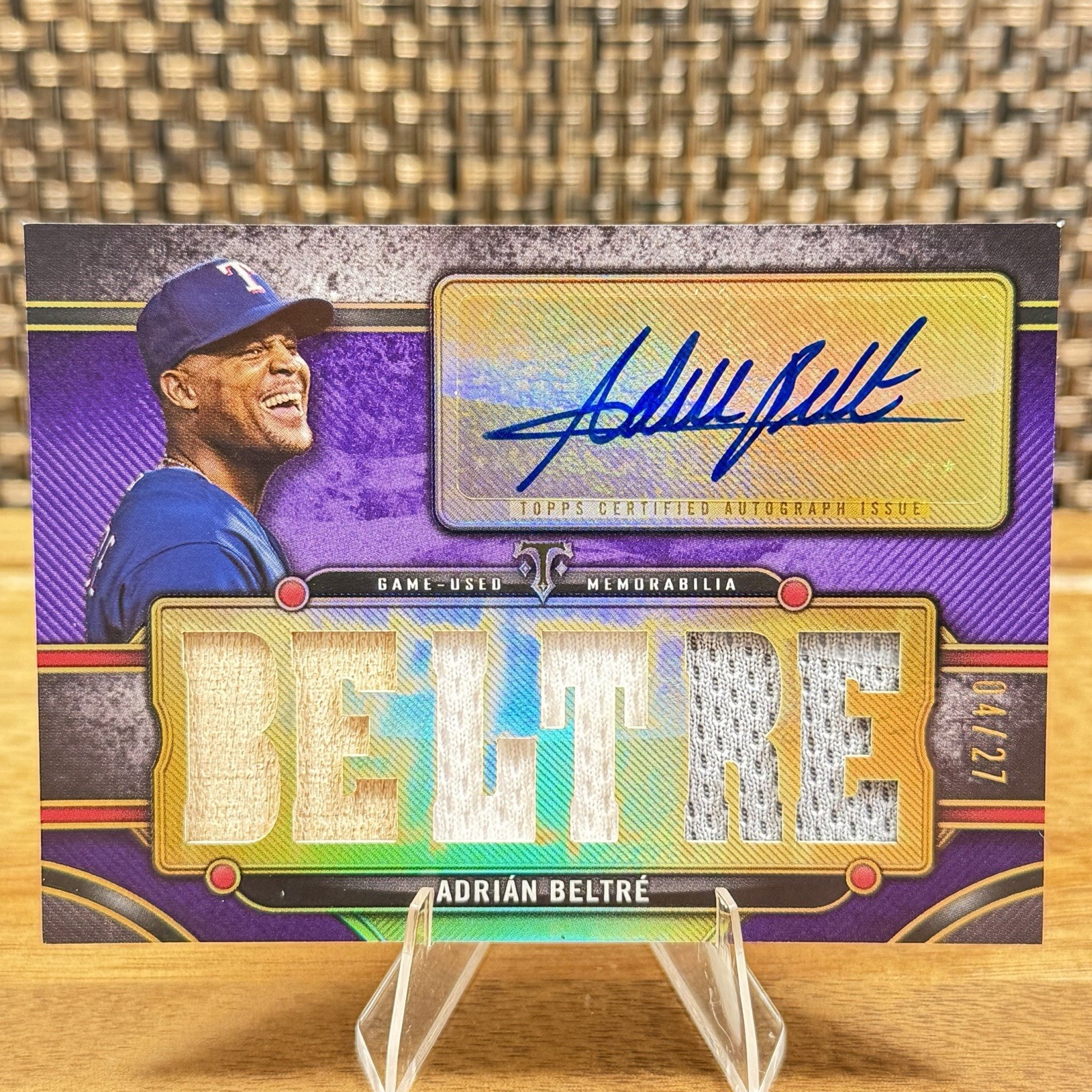 2024 Topps Triple Thread Adrian Beltre Patch Auto Purple /27 HOF 24