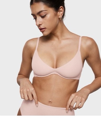 INLYRIC Womens Unlined Scoop Bra Gentle Rose Pink Size 38B Underwire NEW