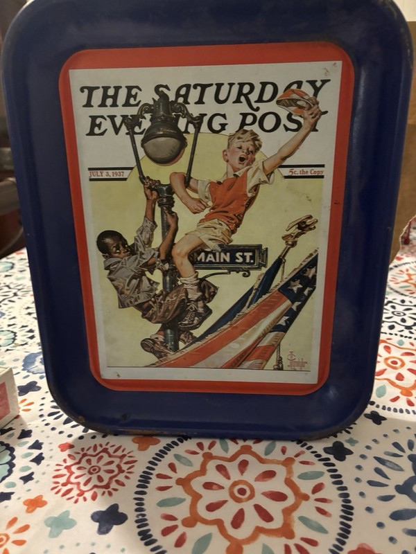 Metal Collectible Tray.  Hurray Got Old Glory  2002