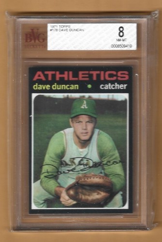 1971 Topps #178 Dave Duncan, Oakland A's, BVG8 (PSA 8), NMMT, sharp!