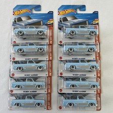 Hot Wheels 83 Chevy Silverado Baby Blue #157 HW Hot Trucks lote de 10 tarjetas cortas
