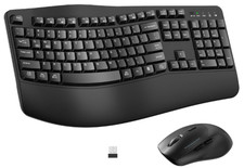 Combo de teclado y rat n inal mbricos ergon micos con reposamu ecas