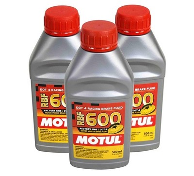 MOTUL SET OF 3 RBF 600 FACTORY LINE DOT 4 RACING BRAKE FLUID SYNTHETIC 500 ML