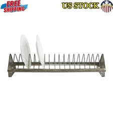 Metal Plate Rack 18 Plates Holder Rustic Storage Kitchen Display Drying New