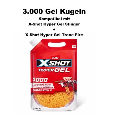 3000x GEL Kugeln Nachfüll Packung X Shot Hyper Gel f Stinger + Trace Fire - ZURU