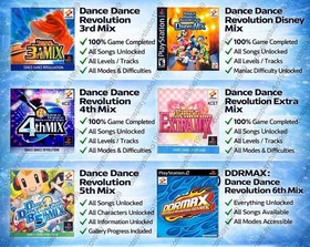 Dance Dance Revolution Save ALL PlayStation 2 PS2 Memory Card Unlocked Saves