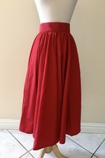 Vintage red poplin maxi circle skirt Graybo Of California Small