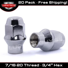 20 ET Style Bulge Acorn Lug Nuts 7/16-20 Chrome 3/4" Hex