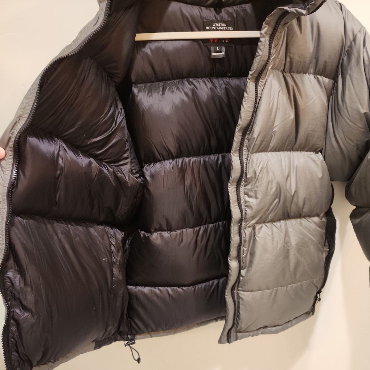 Western Mountaineering Meltdown Down Jacket Grey Mens Size USA