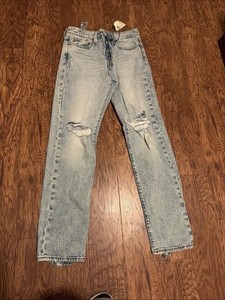 Levi's women's jeans Wedgie Straight Premium Sz. 27x30 Distressed Blue NEW/TAGS!