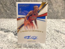 2020-21 Panini Immaculate Grant Hill Marks Of Greatness On Card Auto /99 Pistons