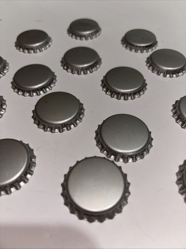 70 Piece New Crown Bottle Caps Craft Scrapbook Jewelry, Silver