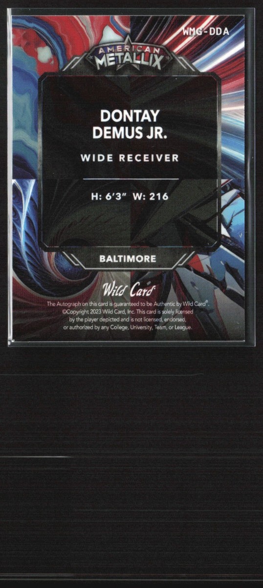 Dontay Demus Jr. 2023 Wild Card American Metallix Auto /6 Dontay Demus Jr. 2023 Wild Card American Metallix Auto /6
