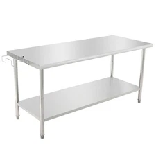 72x30x35 Inch Stainless Steel Table, NSF Heavy Duty Worktable with Adjustable...