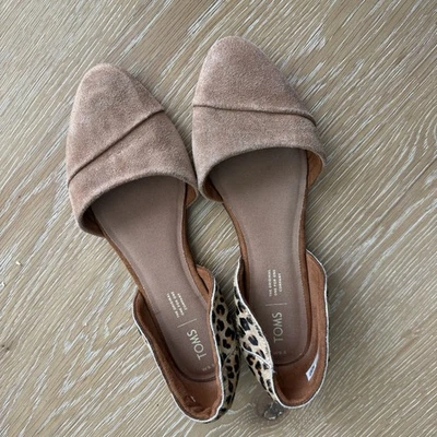 TOMS Women's Slip-On Flats Leopard Print Pointed Toe Beige Brown Size 9.5 - Image 1 of 4
