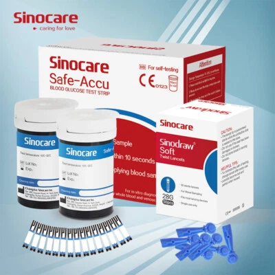 SINOCARE Safe-Accu 50 strisce reattive per glicemia con 50 lancette