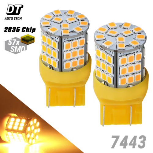 SYNETICUSA 7443 7444 7440 LED Amber Light Bulbs Turn Signal DRL Side Marker - Foto 1 di 9