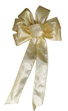 Small 6" Gold Glitter Wired Wreath Bow- Christmas - Handmade