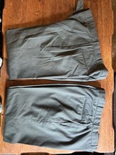 2 VINTAGE TROUSERS MENS POLYESTER WOOL TROPICAL AG-344 PANTS SIZE 34 XL ARMY B71