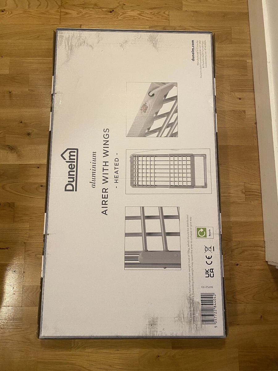 Dunelm Heated Clothes Airer with Wings Brand New Fast