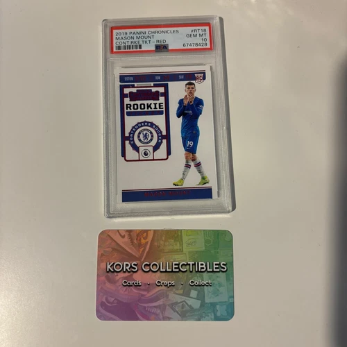 Chelsea MASON MOUNT RC GRADED PSA 10 - 2019 PANINI CHRONICLES ROOKIE TICKET RED
