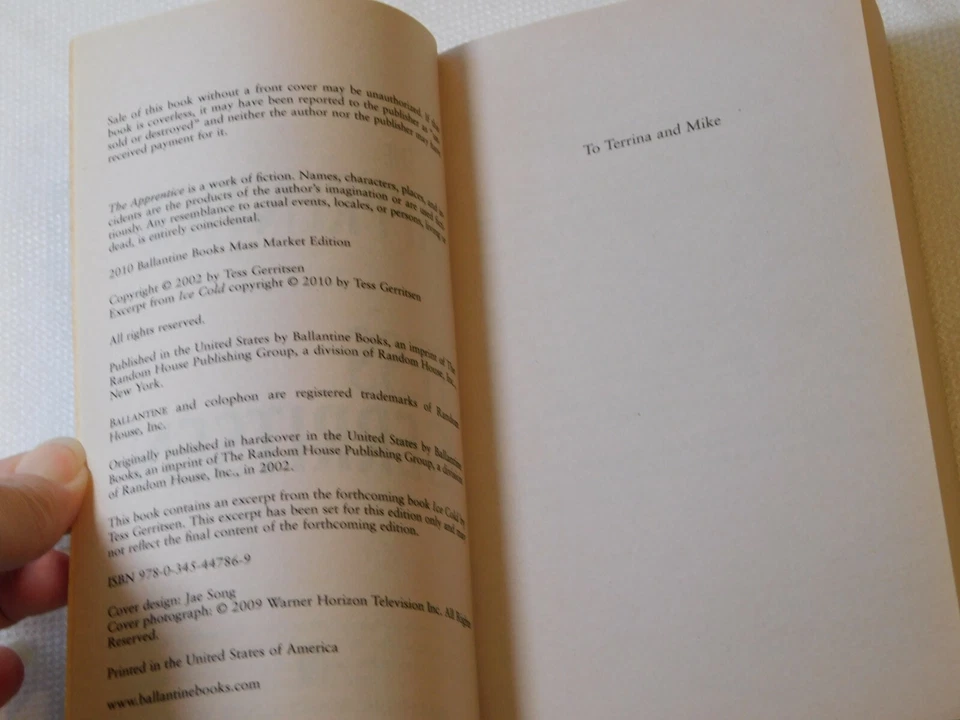 Rizzoli and Isles: The Apprentice by Tess Gerritsen (2009, Paperback Book) - Image 4 of 4