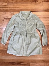 American Eagle Women’s XSmall Sage Green Corduroy Dress Button Up Long Sleeve