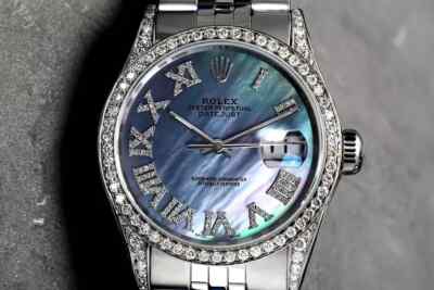 Rolex Datejust 36 mm Tahitian Mother of Pearl Dial Stainless Steel Diamond Watch