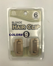 NO SEWING OR GLUE NEEDED BLONDE SNAP ON CLIPS FOR HAIR EXTENSION 6 CLIPS/PACK