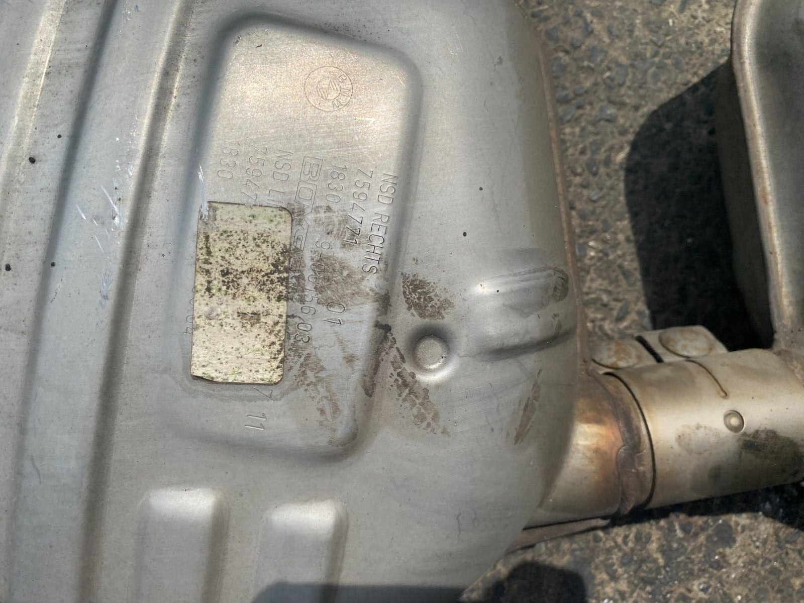 07-13 BMW E90 335 Rear Left End Exhaust Muffler 7594771 OEM for  