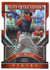 2015 Panini Elite Extra Edition Orange Status /10 #160 Brett Phillips Brewers