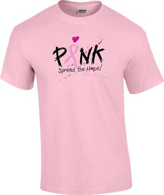 Spread the Hope Find A Cure Pink Ribbon Breast Cancer Awareness T-Shirt
