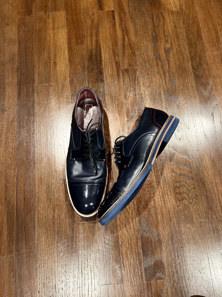 Ted Baker Braythe 2 Derby Shoes In Navy Blue Leather Bailey - Navy Hand Painted | Mens Derby Shoes | | Barker  main image 3