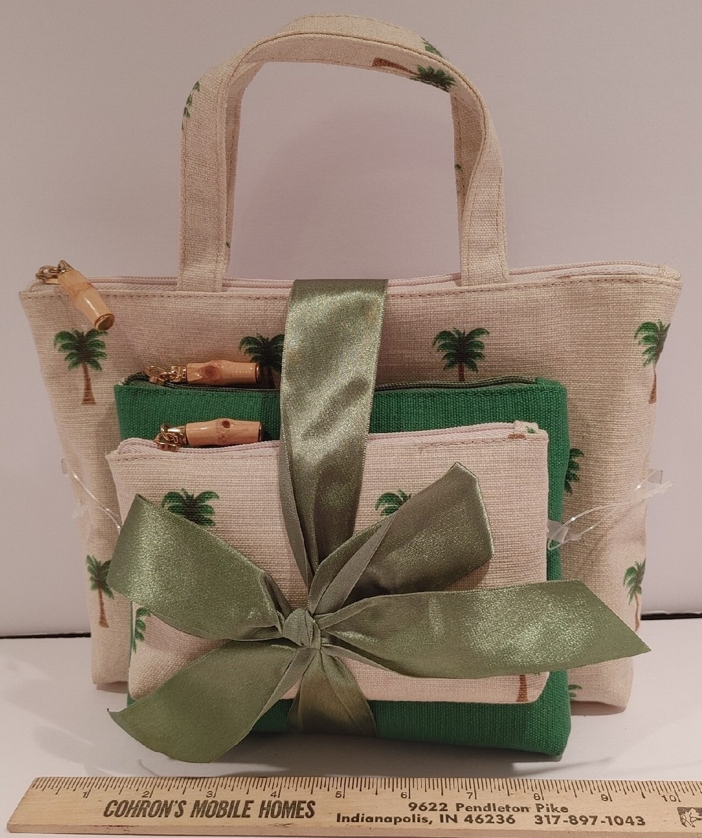 Palm Tree Canvas Bag 3 Piece Set New | eBay