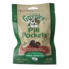 Greenies Pill Pockets Dog Treats Hickory Smoke Flavor Tablets - 3.2 oz 