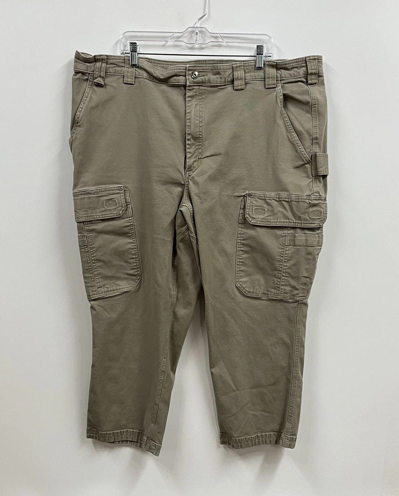 duluth trading flex fire hose pants mens 45x26 beige cargo canvas work