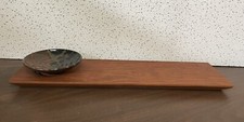Handmade Bread Board/ Charcuterie w/ Pottery Dipping Bowl -Made In USA