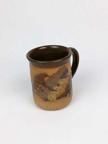 Vintage Handmade Brown Art Pottery Mug Coffee Cup