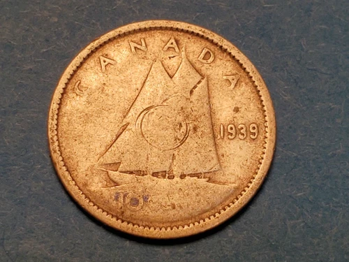 1939 Canada 10 Cents — photo from the most recent tracked eBay sale