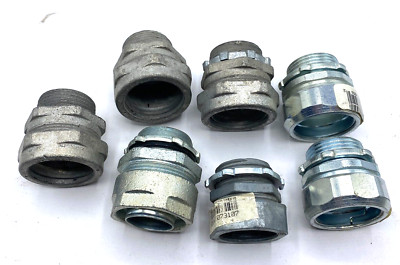 HC403 STEEL-CITY 1-INCH THREAD LESS COMPRESSION CONNECTOR  LOT OF 7 
