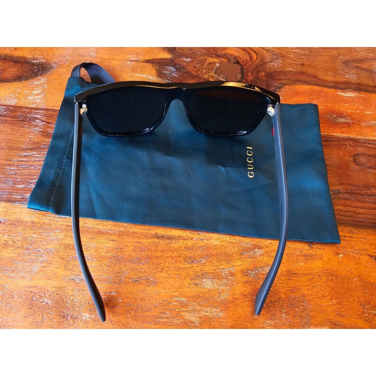 GUCCI Black/Grey Tinted Square-Frame Acetate Sunglasses  display picture 3