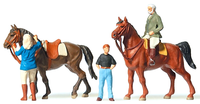 Preiser 10503 Auf Dem Reiterhof, 5 Figuren H0 1:87 Neu + Ovp